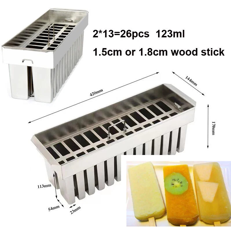 Brazil Molds Popsicle Molds With 304 Stainless Steel Mexico Paleta Ice Cream Popsicle Mould 28 Cavities