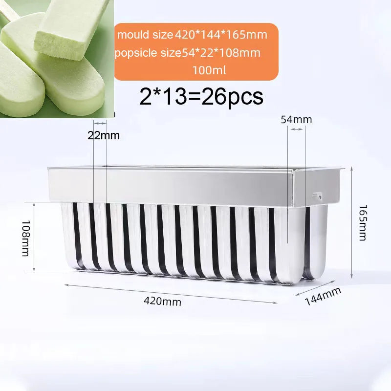 Brazil Molds Popsicle Molds With 304 Stainless Steel Mexico Paleta Ice Cream Popsicle Mould 28 Cavities