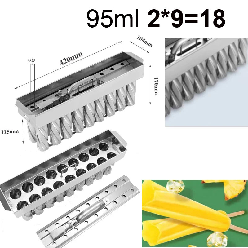 Brazil Molds Popsicle Molds With 304 Stainless Steel Mexico Paleta Ice Cream Popsicle Mould 28 Cavities