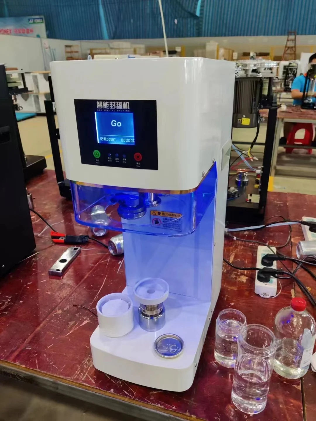 New Technology Full Automatic Intelligent Can Sealing Machine Non Rotary Plastic PET Tin Jar Beer Cans Seamer Size Customized