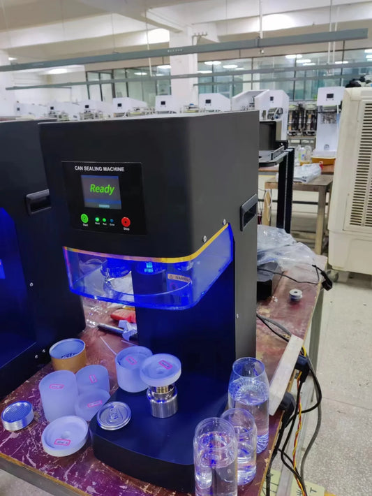 New Technology Full Automatic Intelligent Can Sealing Machine Non Rotary Plastic PET Tin Jar Beer Cans Seamer Size Customized