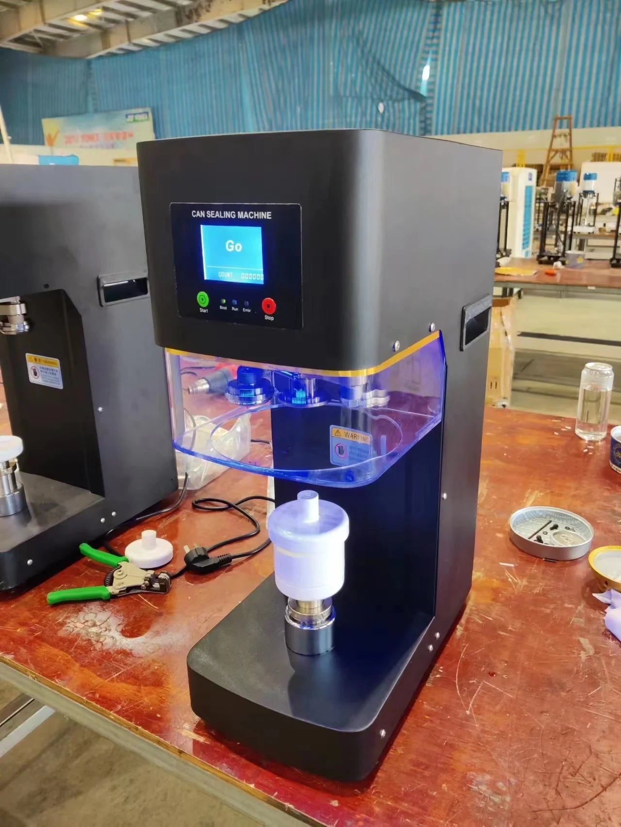 New Technology Full Automatic Intelligent Can Sealing Machine Non Rotary Plastic PET Tin Jar Beer Cans Seamer Size Customized