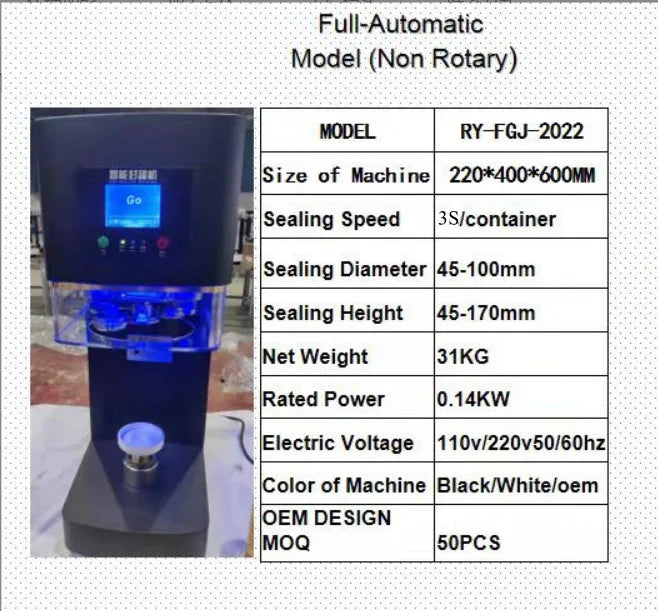 New Technology Full Automatic Intelligent Can Sealing Machine Non Rotary Plastic PET Tin Jar Beer Cans Seamer Size Customized
