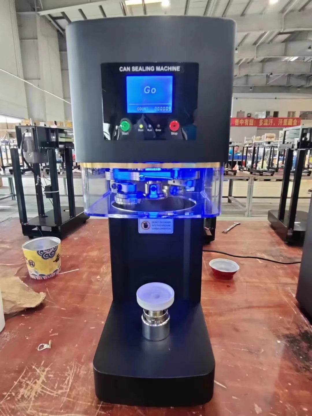 New Technology Full Automatic Intelligent Can Sealing Machine Non Rotary Plastic PET Tin Jar Beer Cans Seamer Size Customized