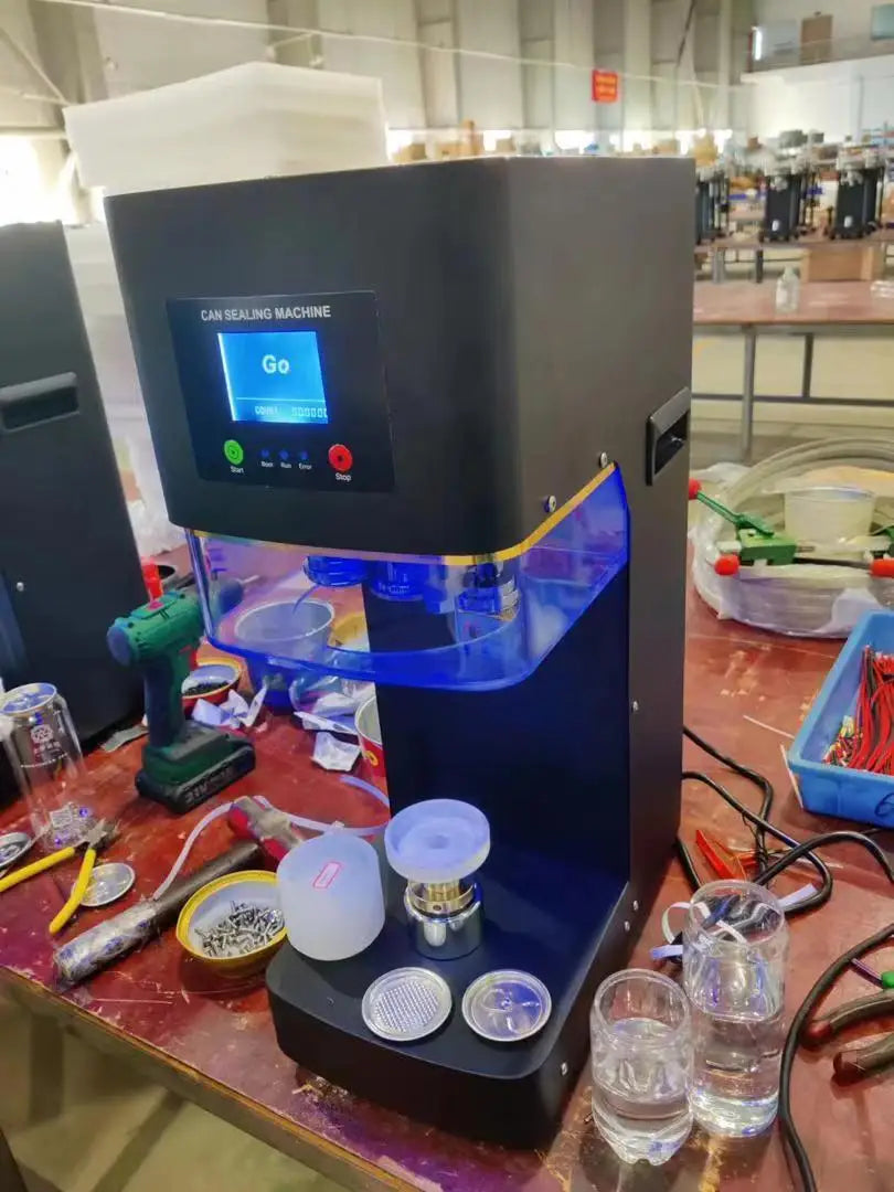 New Technology Full Automatic Intelligent Can Sealing Machine Non Rotary Plastic PET Tin Jar Beer Cans Seamer Size Customized