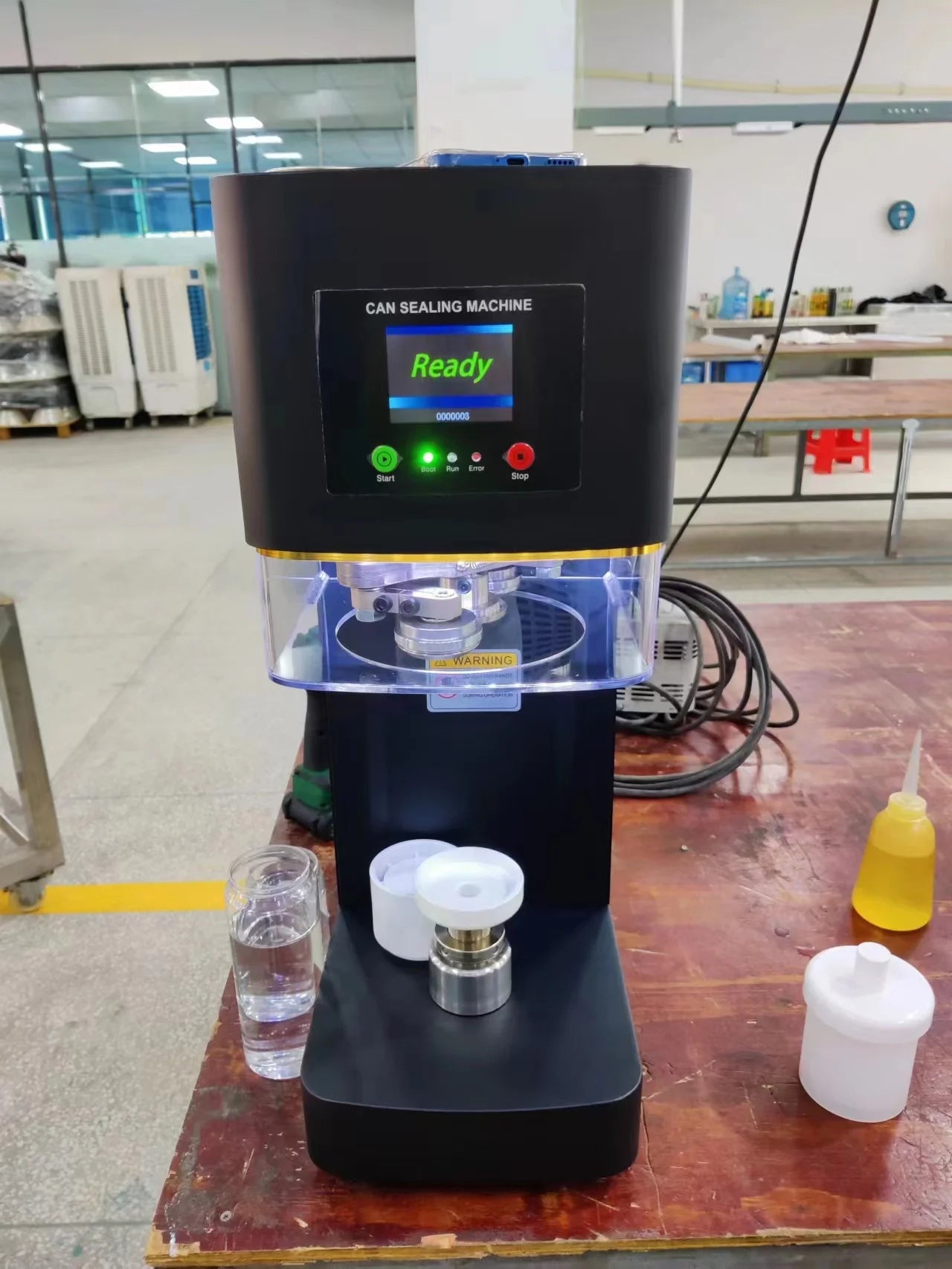 New Technology Full Automatic Intelligent Can Sealing Machine Non Rotary Plastic PET Tin Jar Beer Cans Seamer Size Customized
