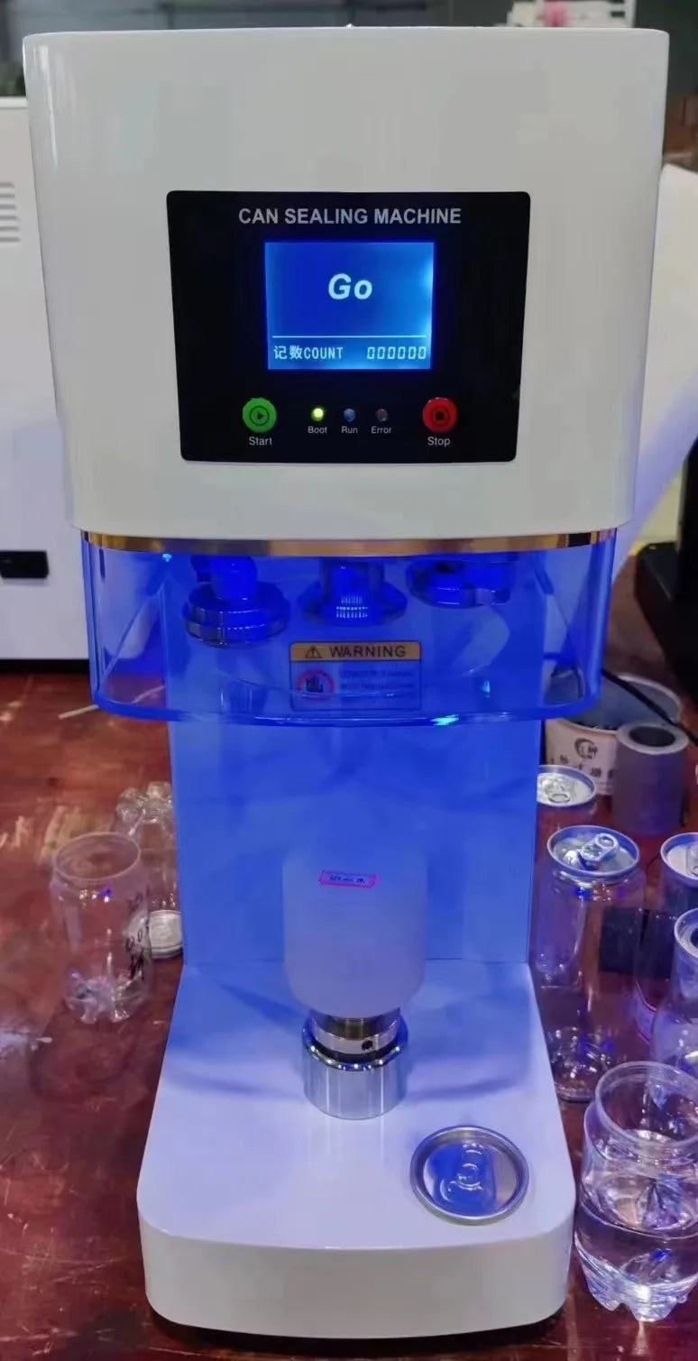 New Technology Full Automatic Intelligent Can Sealing Machine Non Rotary Plastic PET Tin Jar Beer Cans Seamer Size Customized